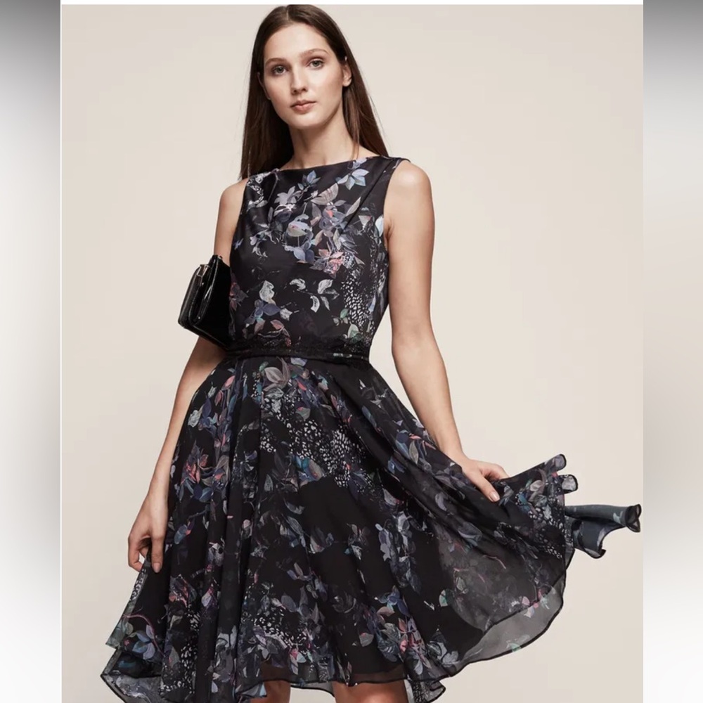 Reiss Peony Multi Printed Dress Size 2